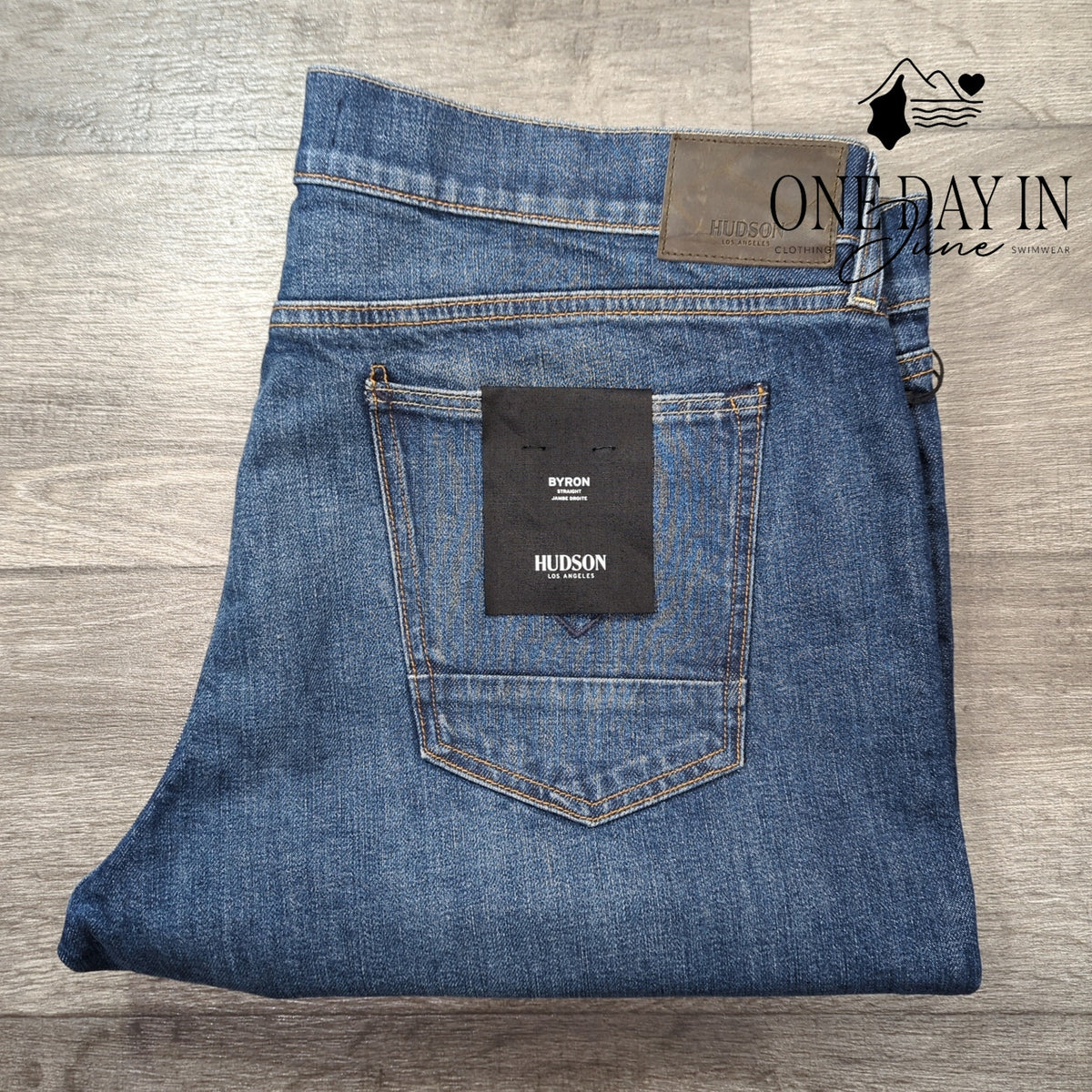 Hudson Byron Straight Leg Jeans Mens Blue Stretch Denim NWT $185 Size 42X30