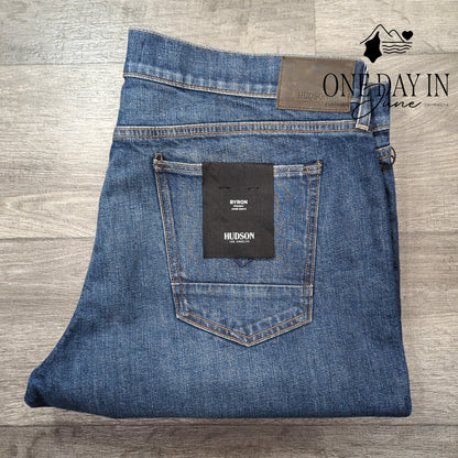 Hudson Byron Straight Leg Jeans Mens Blue Stretch Denim NWT $185 Size 42X30
