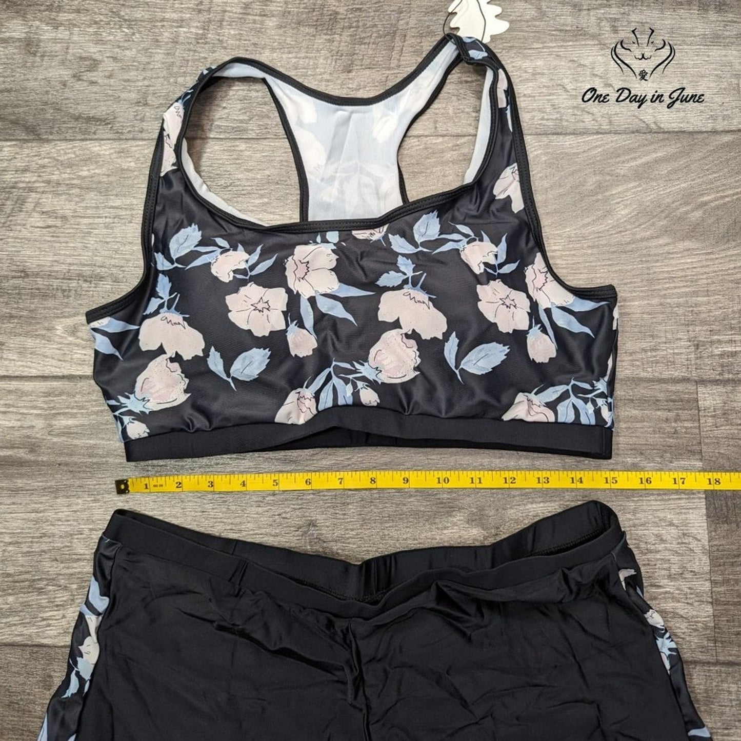 ODIJ Crop Top Boyshort Tankini Swimsuit Size XL