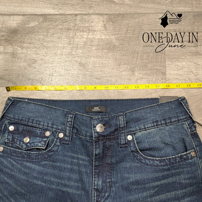 True Religion Geno Flap Big T Relaxed Slim Jeans Men's Blue NWT Size 33X32