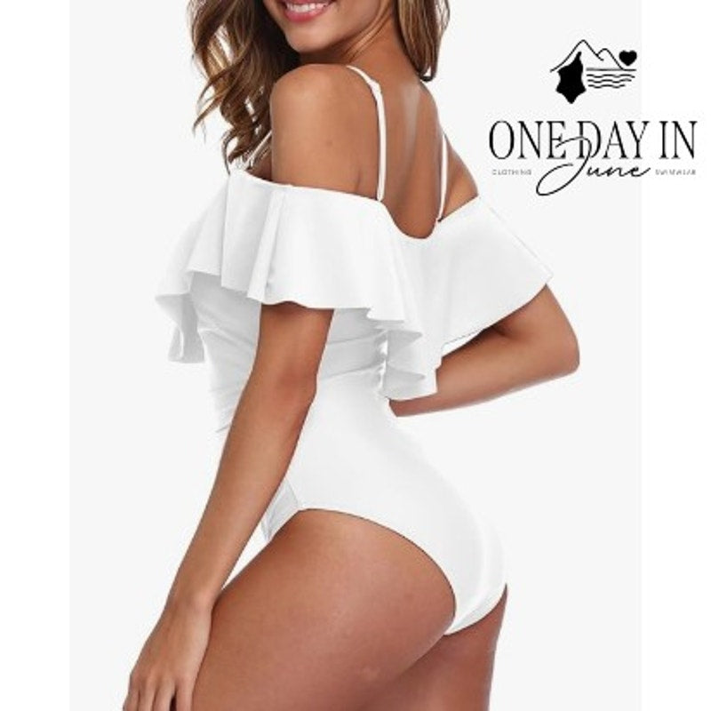 Charmo Off Shoulder Tummy Control One Piece Swimsuit Size XL