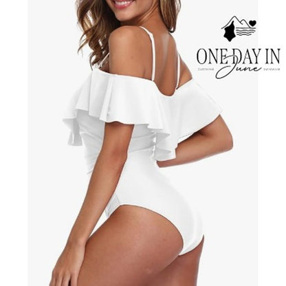 Charmo Off Shoulder Tummy Control One Piece Swimsuit Size XL