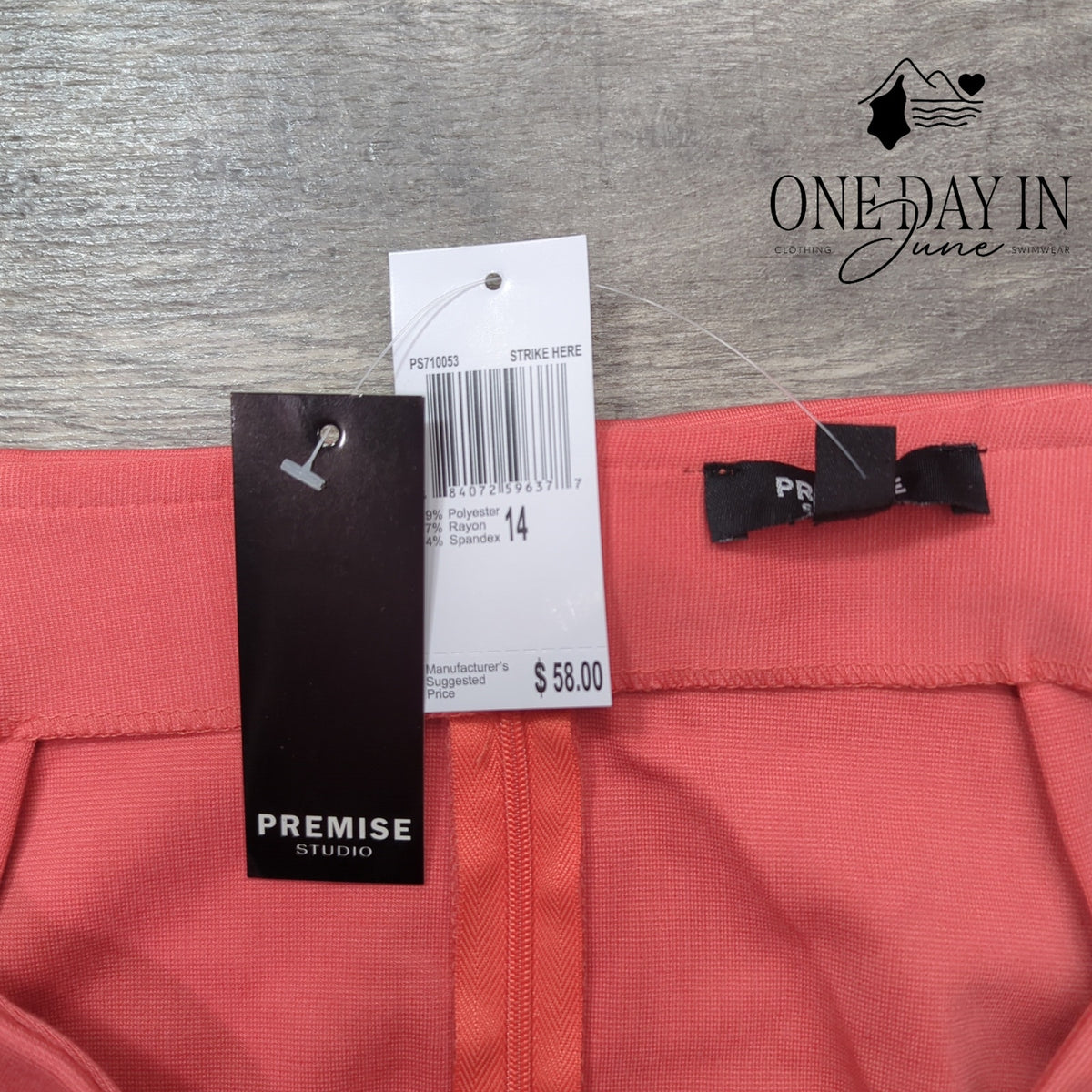 Premise Studio Pencil Skirt Coral Pink Stretch NWT Size 14
