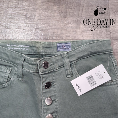 AG Adriano Goldschmied The Isabelle Button Up High Rise Crop Jeans Size 27 (4)