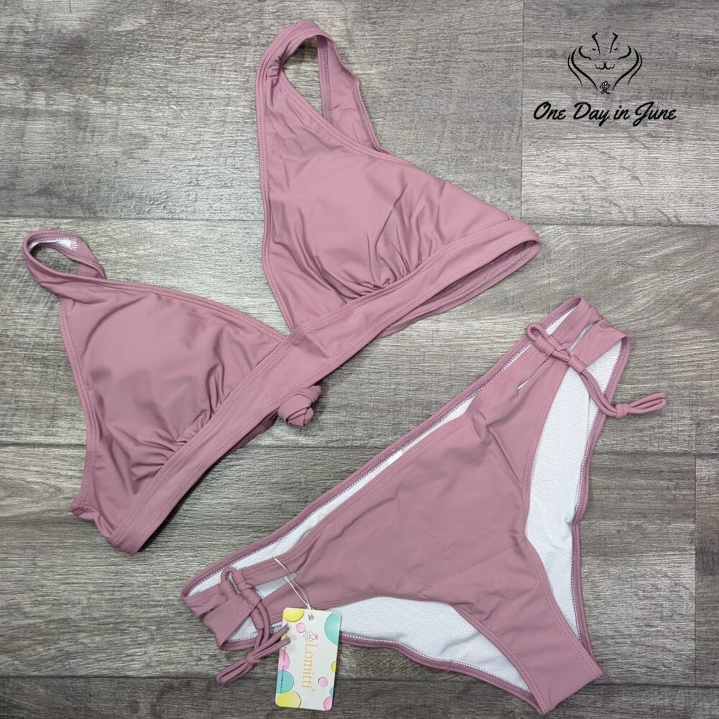 Lomitti Tie Back Tie Side Bikini Swimsuit Size XL