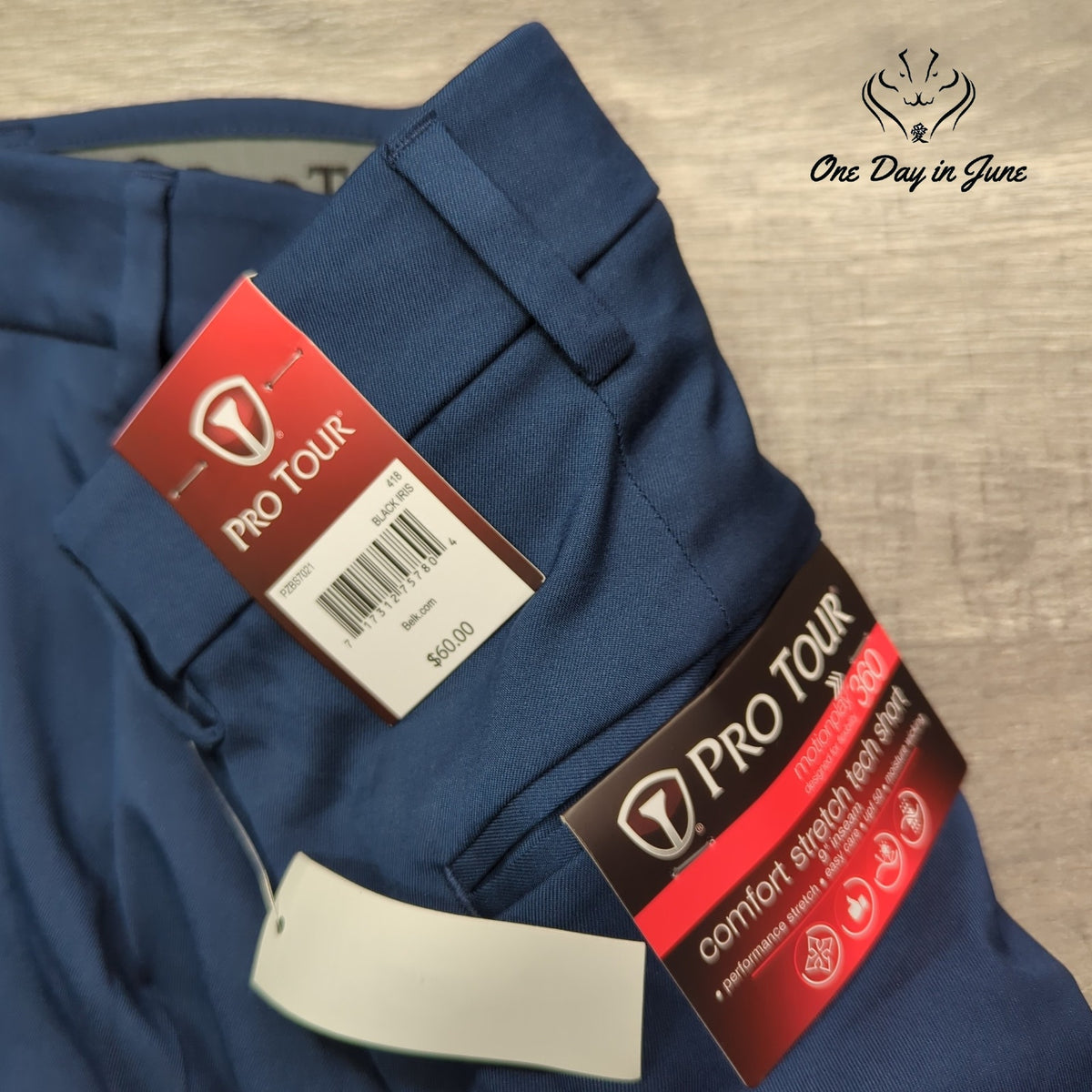 Pro Tour Comfort Stretch Tech Golf Shorts Black Iris Navy NWT Size 32