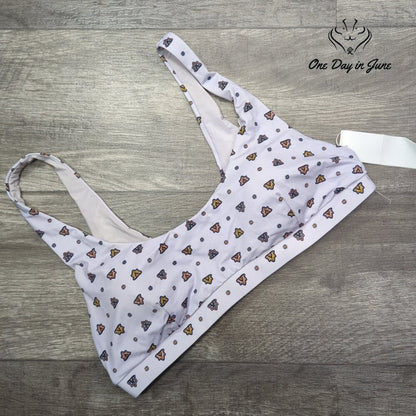 RVCA Foulard Bralette Bikini Top Lavender Floral Scoop Neck NWT Size XL