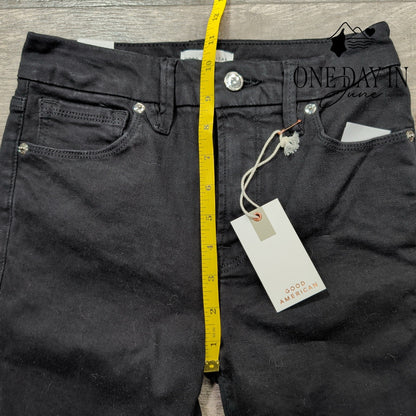 Good American Good Legs Crop Skinny Jeans Black NWT Size 2 (26)