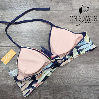 Kona Sol Tie Back Halter Tropical Bikini Top Size XL