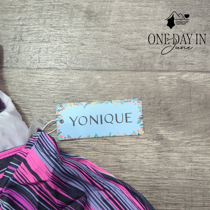 Yonique Cross Front Tankini Swimsuit Size L