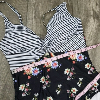 SouqFone Ruched Criss Cross One Piece Size L