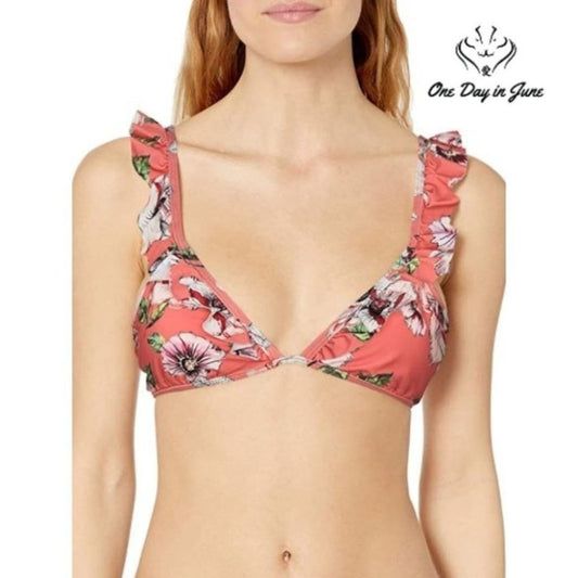 Vicious Young Babes Ruffle Bikini Top Swimsuit Size L