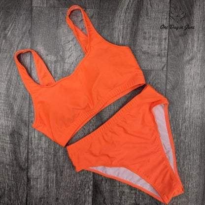 Pink Queen Crop Top High Waist Bikini Size S