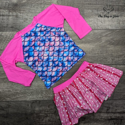 Proallo Skirted Rash Guard Tankini Swimsuit Size M