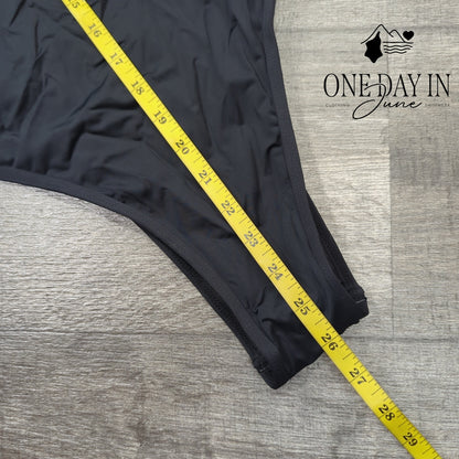 Charmo High Cut V Neck One Piece Swimsuit Size L