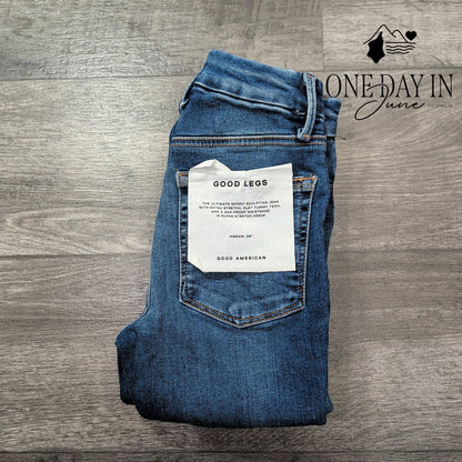 Good American Good Legs Skinny Jeans Medium Wash Blue NWT Size XS