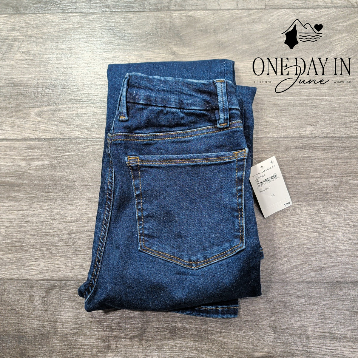 Good American Power Stretch Pull On Skinny Jeans Indigo491 NWT Size S