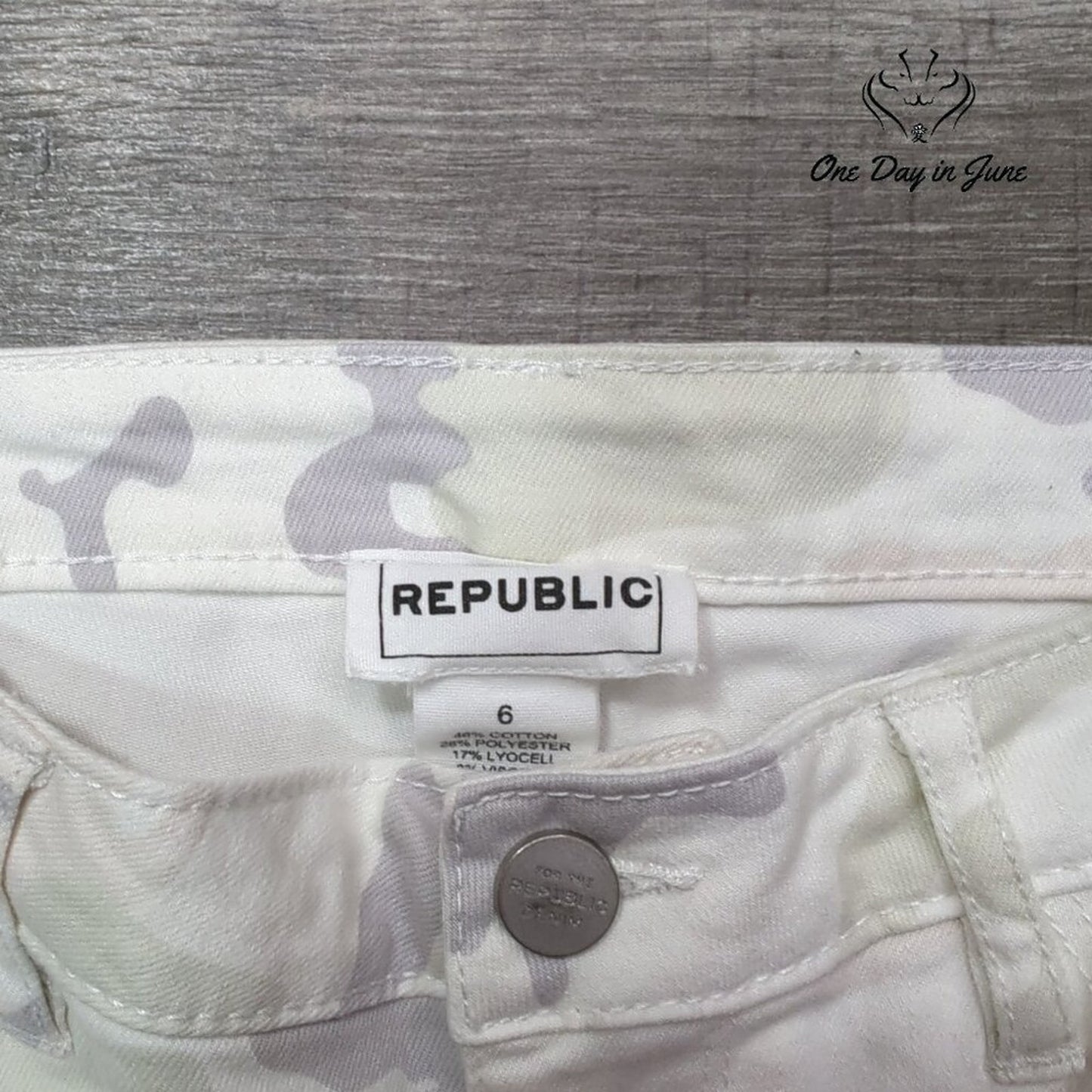 For the Republic Cut Off Camo Denim Shorts Size 6