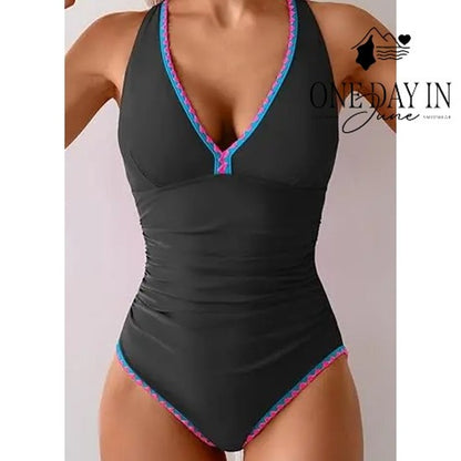 B2Prity Tie Back Tummy Control One Piece Swimsuit Size 2XL