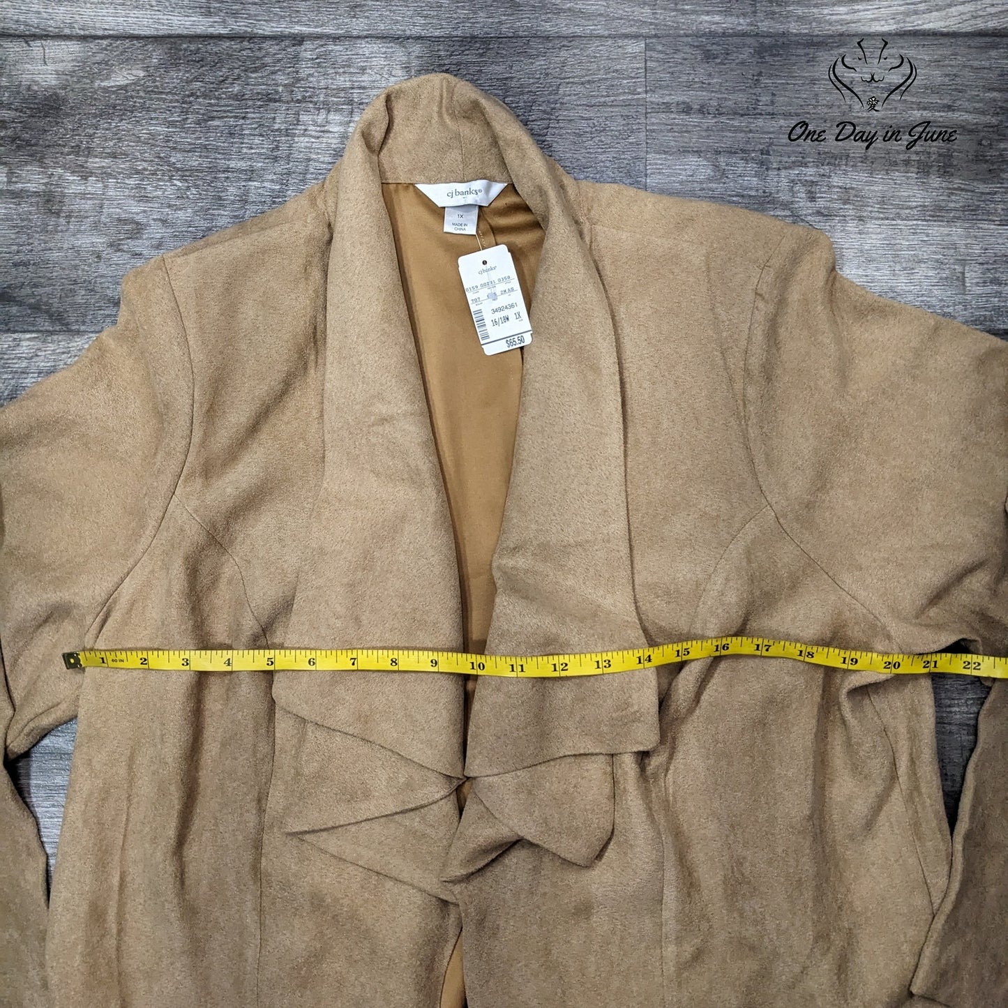 CJ Banks Super Soft Suede Like Blazer Size 1X