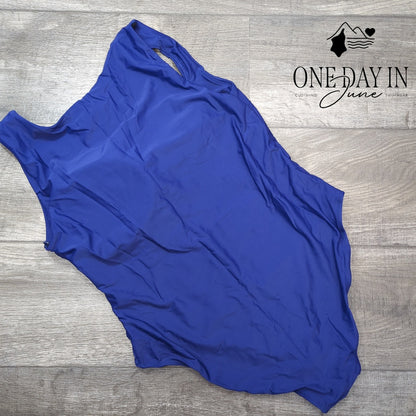 Dokotoo Plus Size Square Neck One Piece Swimsuit Royal Blue NWT Size 2XL