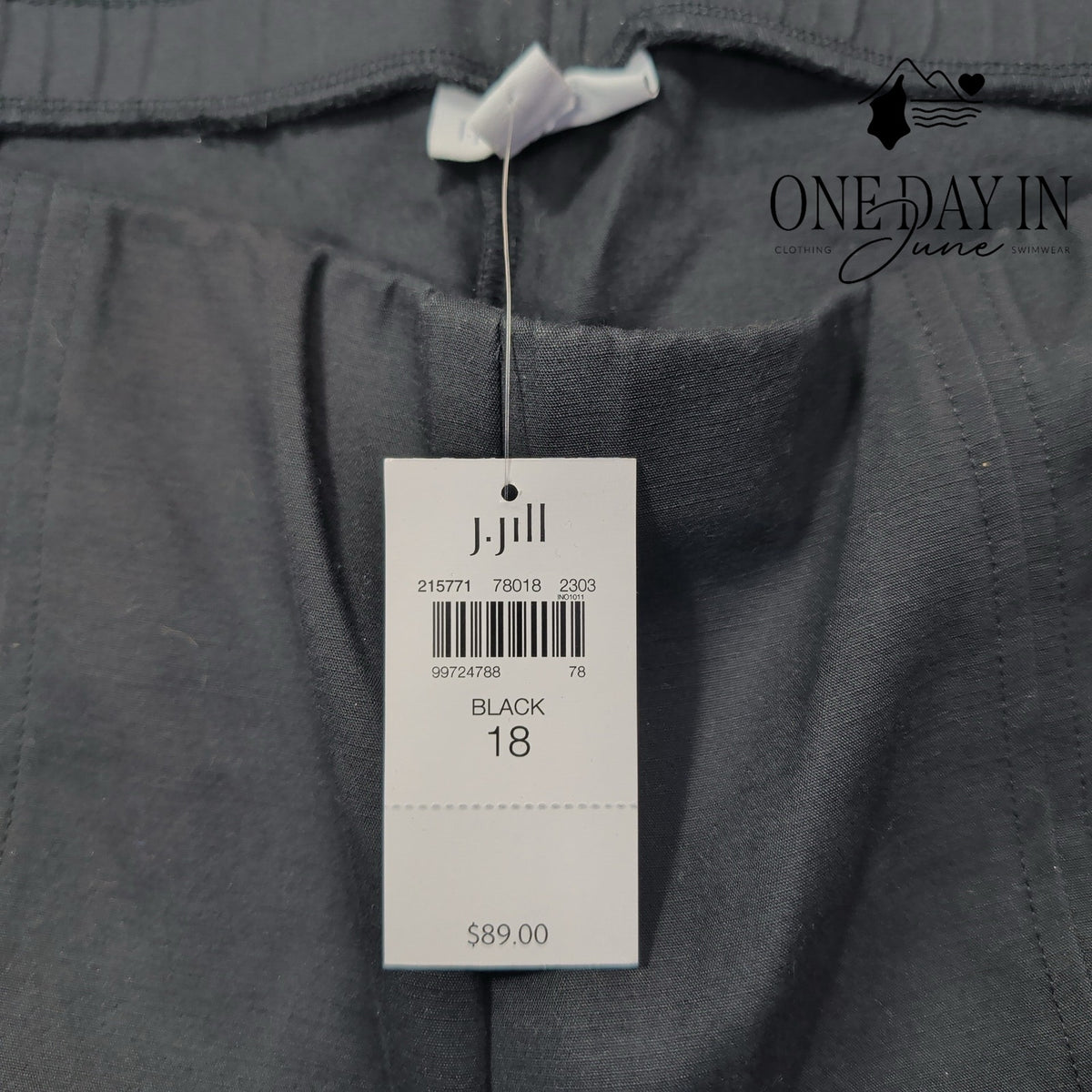 J. Jill Black Pull On Dress Pants Side Zip Pockets Stretch NWT Size 18