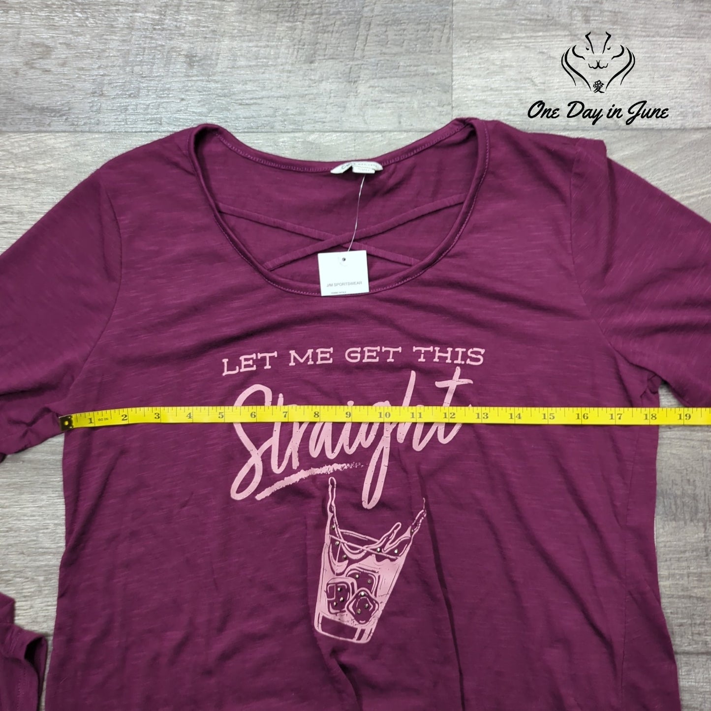 Cato Let Me Get This Straight Graphic Long Sleeve Tee Purple NWT Size M
