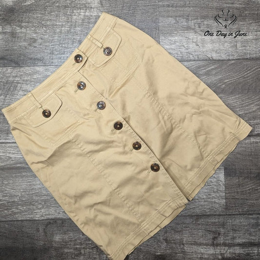 Jones New York Signature Petite Button Front Skirt Size 6P