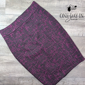 Christian Siriano Lane Bryant Pencil Skirt Purple Black Jacquard NWT Size 18