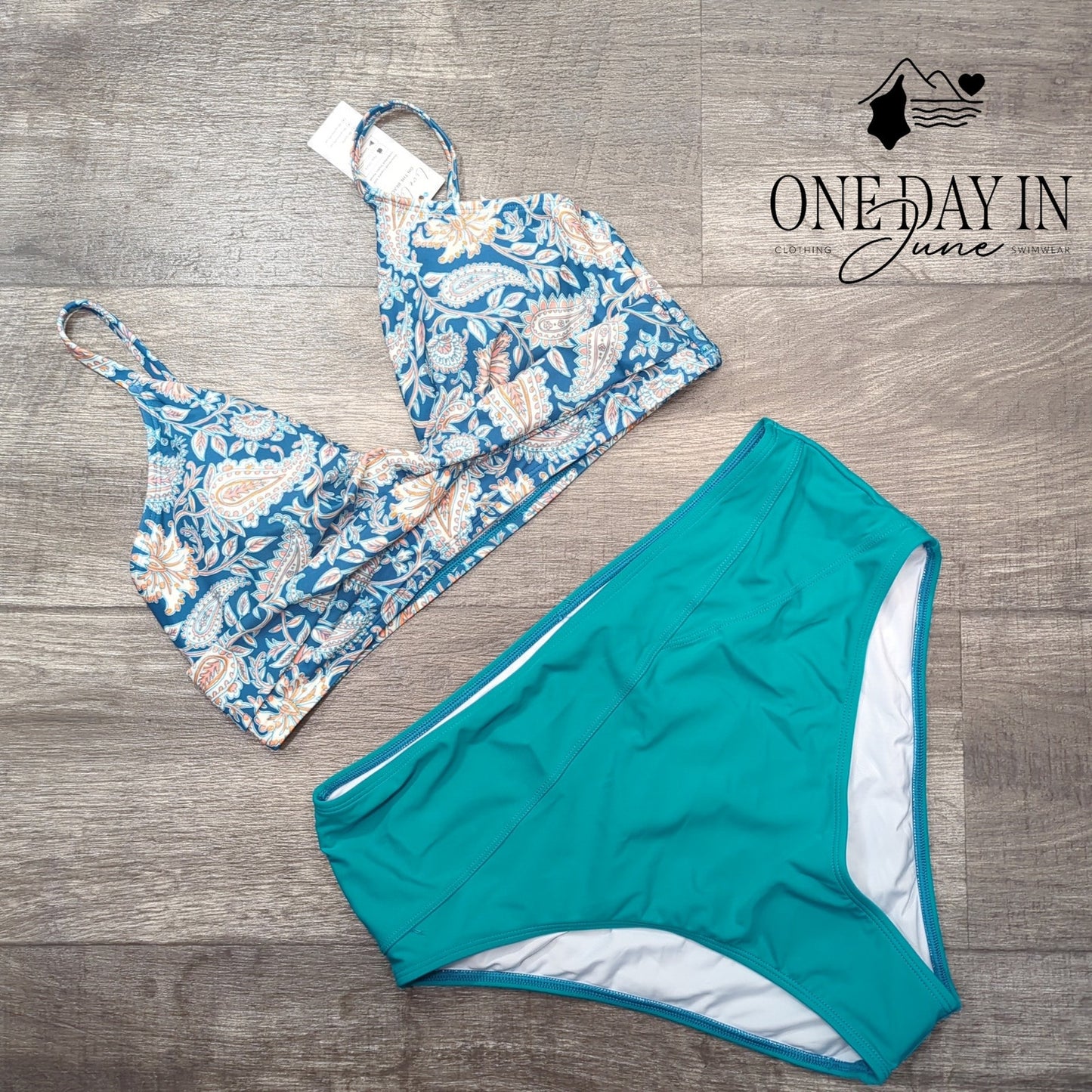 Cupshe Twist Front high Waist Bikini Swimsuit Size L