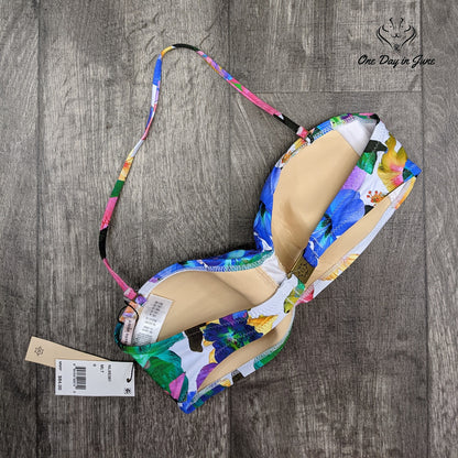 Nanette Lepore Technicolor Tropical Tease Bikini Top Swimsuit Size 12