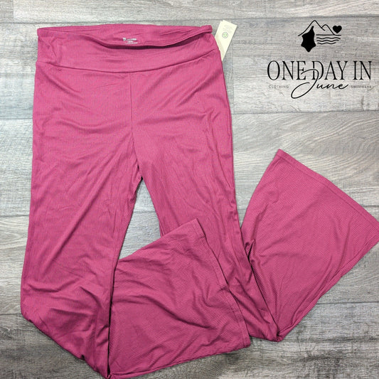 No Boundaries Ribbed Flare Leg Pants Size L