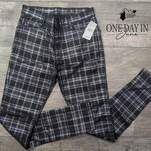 AG Adriano Goldschmied Farrah High Rise Skinny Jeans Plaid NWT Size 2 (26)
