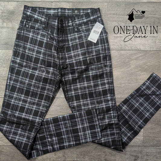 AG Adriano Goldschmied Farrah High Rise Skinny Jeans Plaid NWT Size 2 (26)