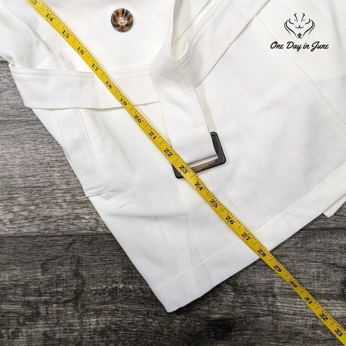HAVE Los Angeles Belted Trench Jacket White Double Breasted Size S