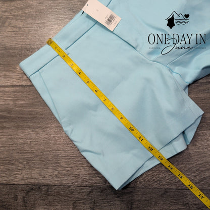 Banana Republic Flat Front Tailored Shorts Light Aqua Blue NWT Size 0