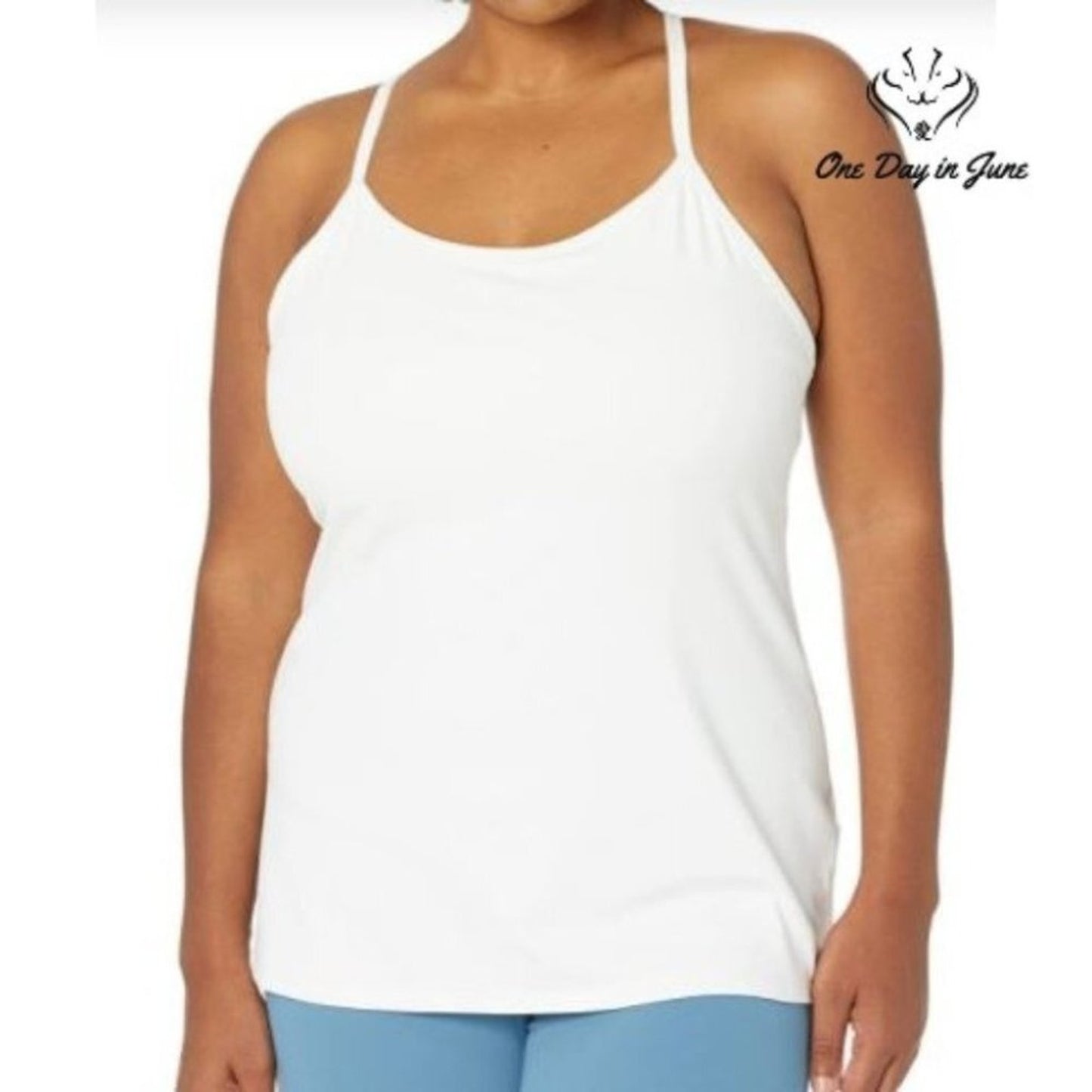 Core 10 Slim-Fit Built-in Light-Support Racerback Yoga Top Size 3X Plus