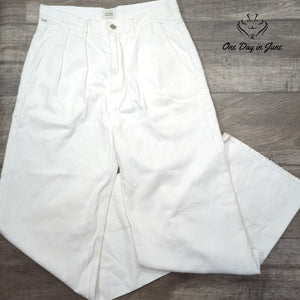 Citizens of Humanity High Rise Pleated Wide Leg Jeans White Size 28
