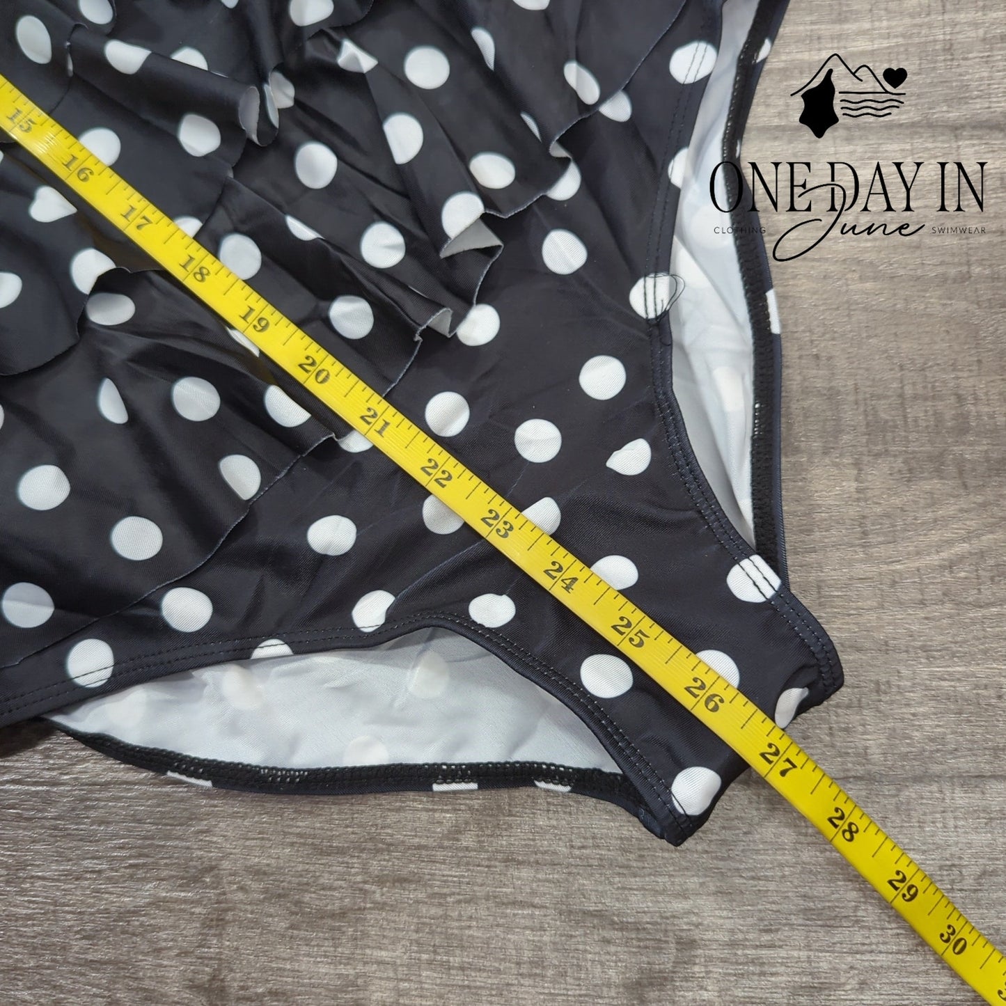 Maxmoda Tiered Polka Dot One Piece Swimsuit Size M