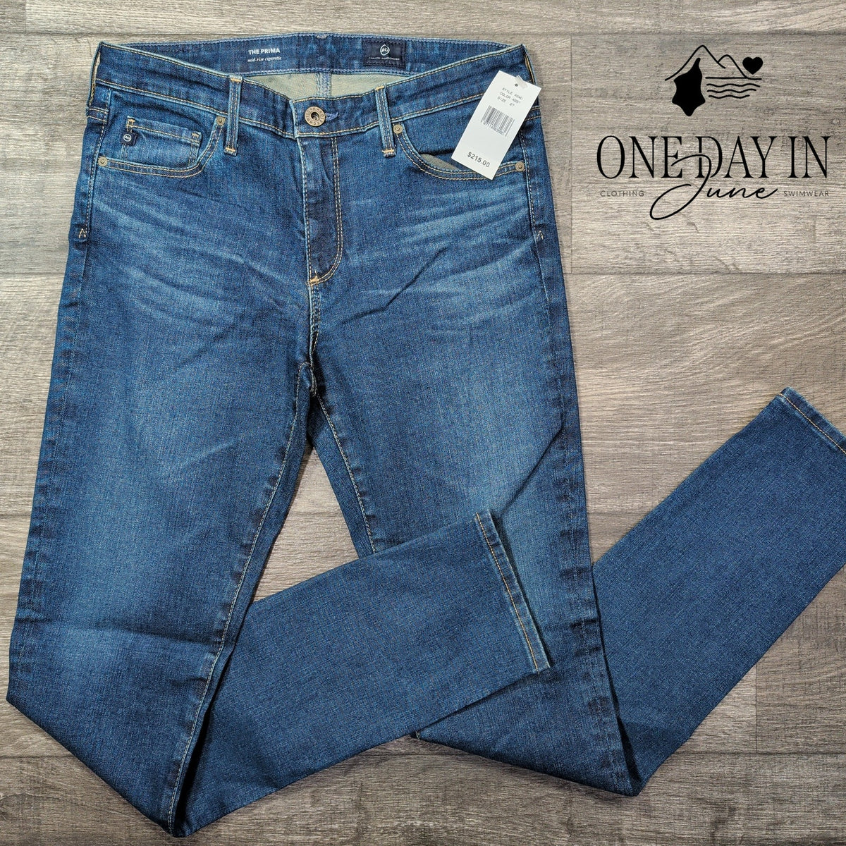 AG Adriano Goldschmied The Prima Mid Rise Cigarette Jeans Blue NWT $215 Size 4