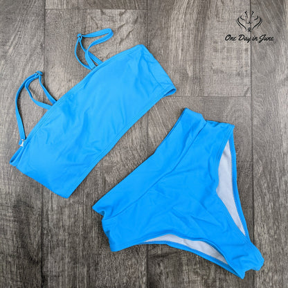 Pink Queen Removable Strap High Waist Bikini Swimsuit Size S