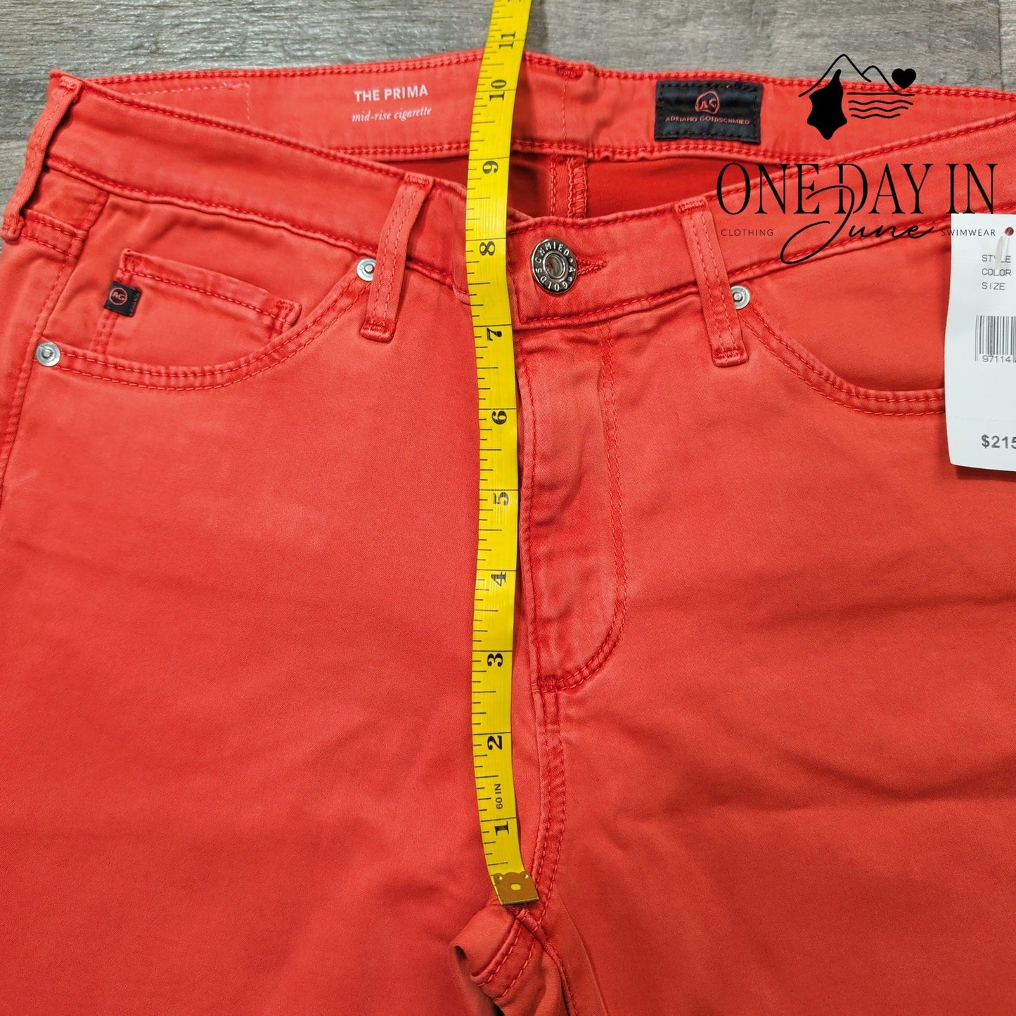 AG Adriano Goldschmied The Prima Mid Rise Cigarette Jeans Stretch NWT Size 4 (27