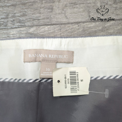 Banana Republic Wool Pencil Skirt Gray Lined Career Work NWT Size 16