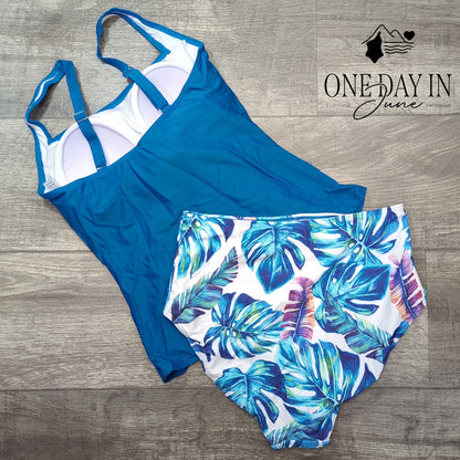 B2Prity Slimming High Waist Tankini Swimsuit Size M