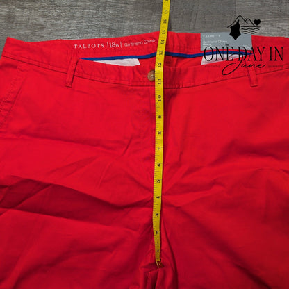 Talbots Plus Size Girlfriend Chino Ankle Pants Red NWT Size 18W