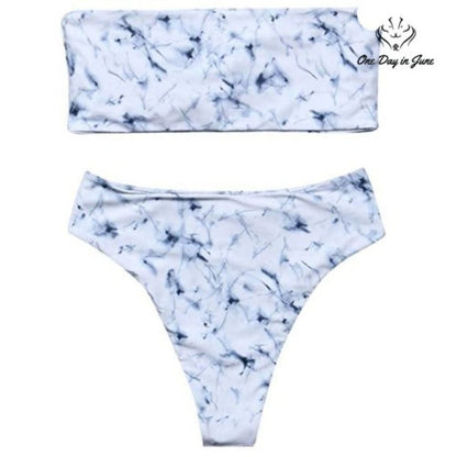 Omkagi Bandeau High Waist Bikini Swimsuit Size S