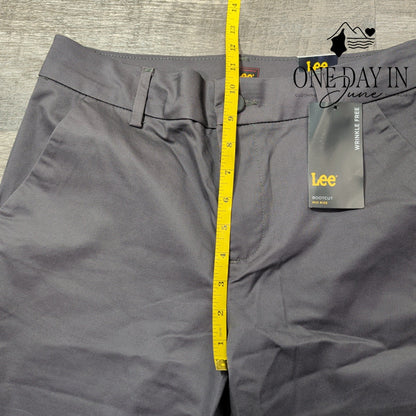 Lee Wrinkle Free Mid Rise Bootcut Dress Pants Gray NWT Size 8S