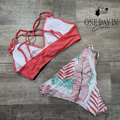 Aleumdr Tropical Bikini Swimsuit Size M