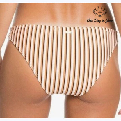 Roxy Beach Classics Full Striped Bikini Bottom Size M