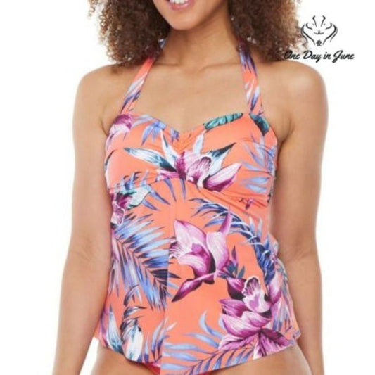 Liz Claiborne Floral Tankini Top Size 8